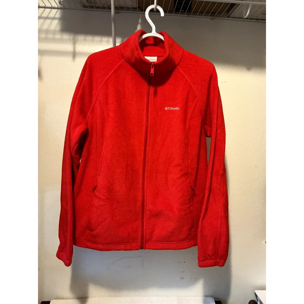 Women's Red Columbia Zip Up Fleece Jacket Size XL